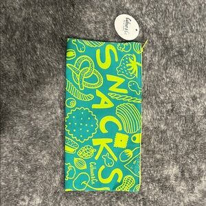 Calhoun & Co Snacks Bright Teal and Neon Yellow Zipper Pouch